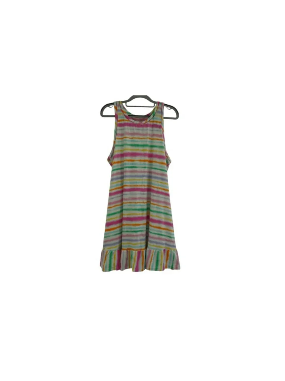 NWT Cuddl Duds Cotton Blend Sleeveless Short Sleep Chemise Sz L Ruffle Stripe